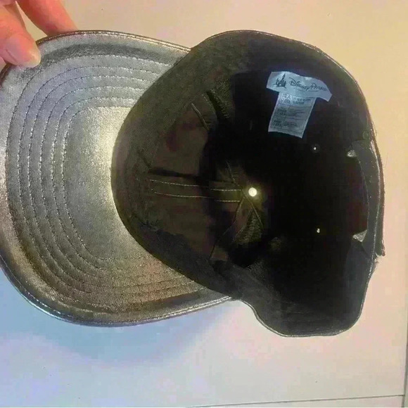 Disney Parks Womens Baseball Hat Silver Sparkly Embroidered Mickey Adjustable - Picture 5 of 6